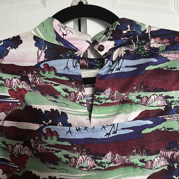 Erdem Silk Blouse with Ruffled Sleeves - US Size 10 - Picture 5 of 7